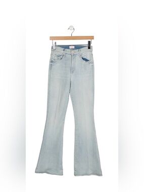 Mother denim frayed edge mid rise / wide leg size 24